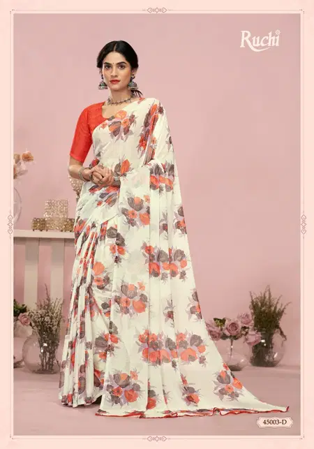 Star Chiffon 200 By Ruchi Chiffon Bulk Daily Wear Saree Orders In India
